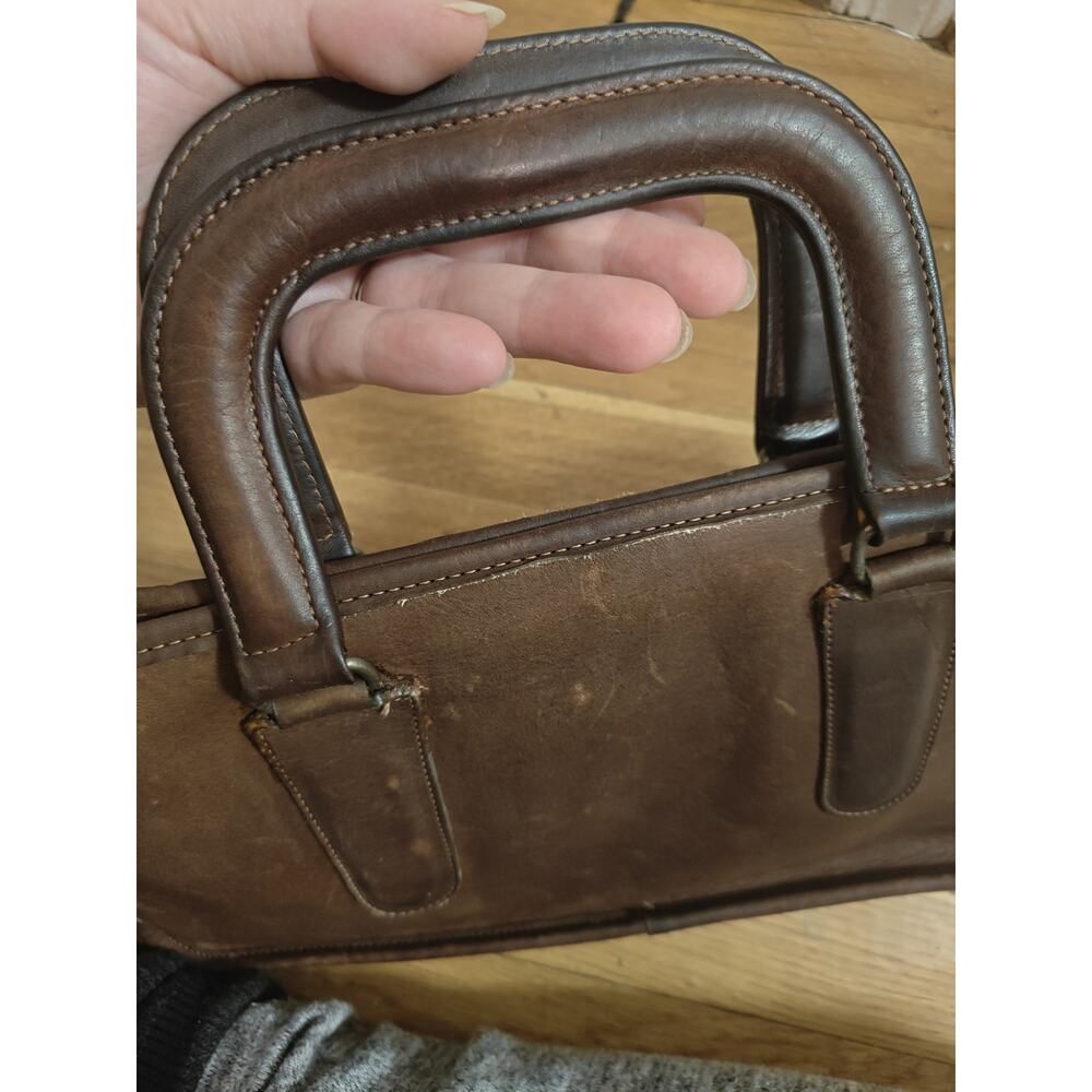 Coach Vintage Slim Compact Leather Satchel Whiskey Brown Bonnie Cashin Rare 70s - Picture 8 of 9
